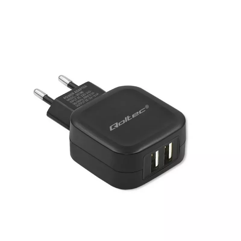 Qoltec 50188 mobiilseadmete laadija sülearvutile, nutitelefonile, nutikellale, tahvelarvutile, telefonile, universaalne must AC, DC siseruumides