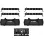 EUROLITE LED Bar Set 4x LED BAR-6 QCL RGBW koos 2 pehme koti ja kontrolleriga