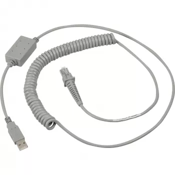 Datalogic USB-kaabel, spiraalne USB-ühenduskaabel, spiraalne, Hall, 2m, Sobib kõikidele käeshoitavatele skanneritele (90A051922)