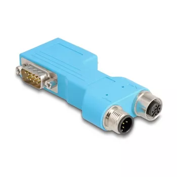 DELOCK D-Sub 9 isane/emane M12 5-kontaktilise A-kodeeritud CAN siinijagurile 90° sinine