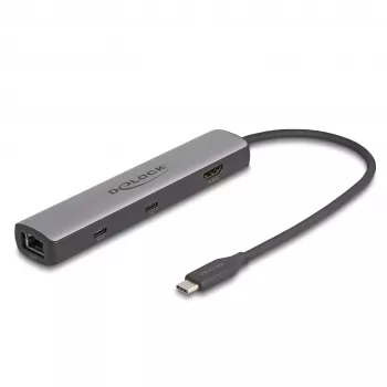 DeLOCK USB USB-C dokkimisjaam 8K HDMI USB 10 Gbps 2.5 Gigabit LAN PD 100W
