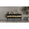 TV kapp cama meble INSERTO 3D 143,5x40x61,5 cm must LED-iga, puitlaastplaadist pealmine osa