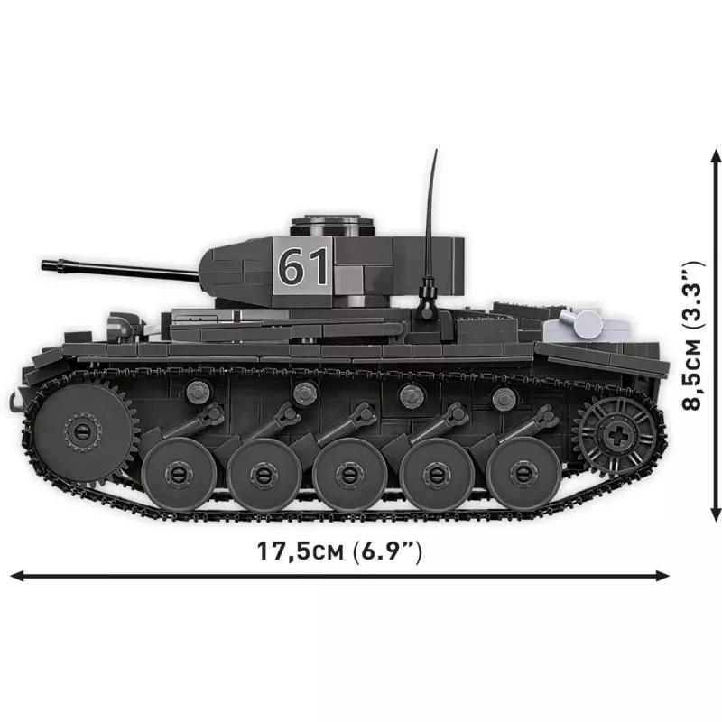 Ehituskomplekt Cobi Panzerkampfwagen II Ausf. F — 813 tk, must, vanus 9+