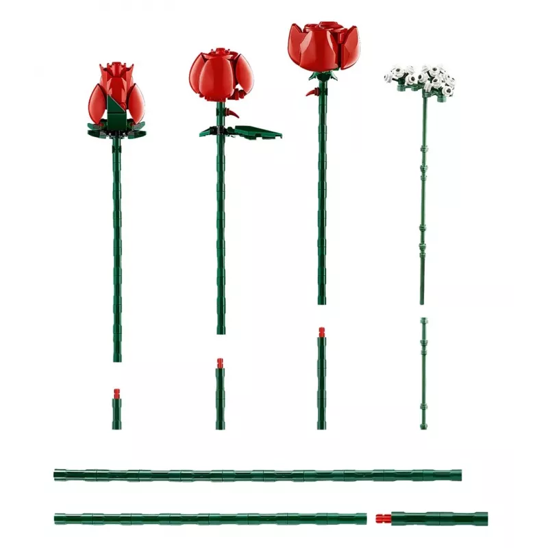 LEGO Icons Roosikimp kunstlillede komplekt täiskasvanutele, botaaniline kollektsioon, kodusisustuse aksessuaar, sõbrapäeva kingitus naistele