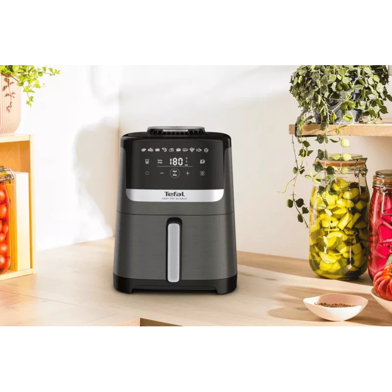 Tefal Easy Fry Silence EY551HE0 fritüür Üksik 5 L Eraldiseisev kuumaõhufritüür Must, Hall, Roostevaba teras