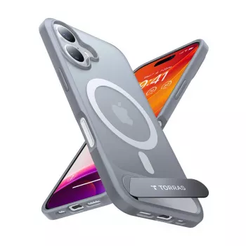 Case Torras Pstand Series iPhone 16 Plus jaoks (titaanhall)