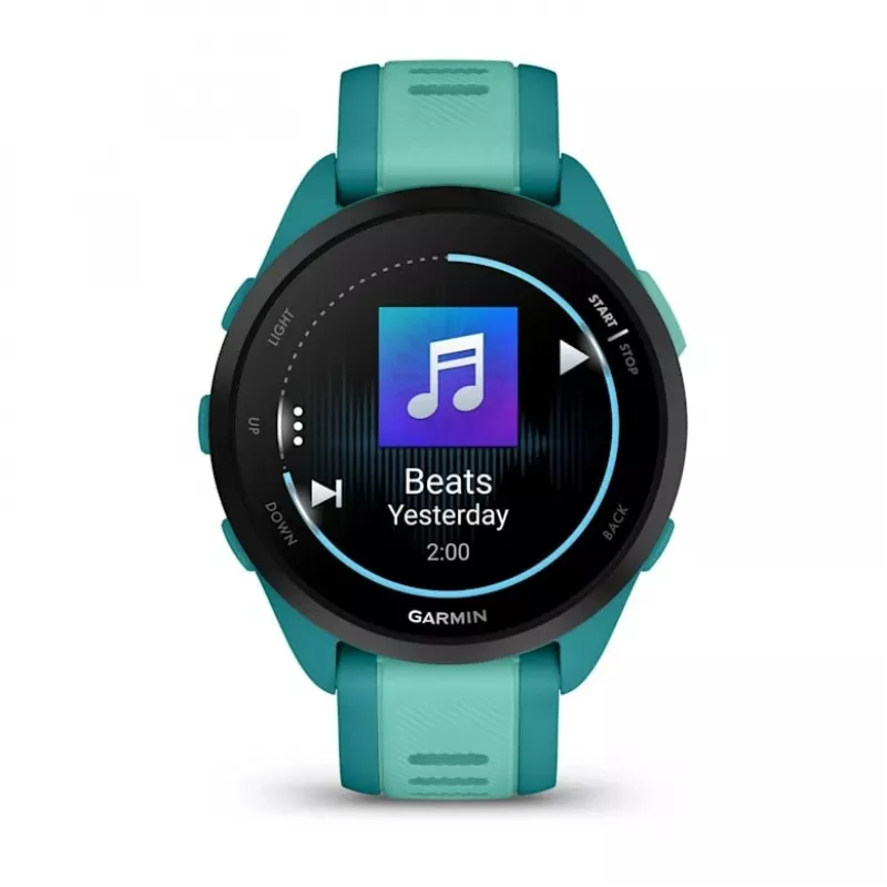 Nutikell GARMIN Forerunner 165 Music — 43 mm polümeerkorpus, 1.2 tolli AMOLED, 4 GB, GPS/GLONASS/Galileo, 5 ATM