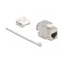 Keystone-moodul DELOCK 90723 — lame RJ-45 pesa, hõbe/valge, 16×28,5×22,6 mm