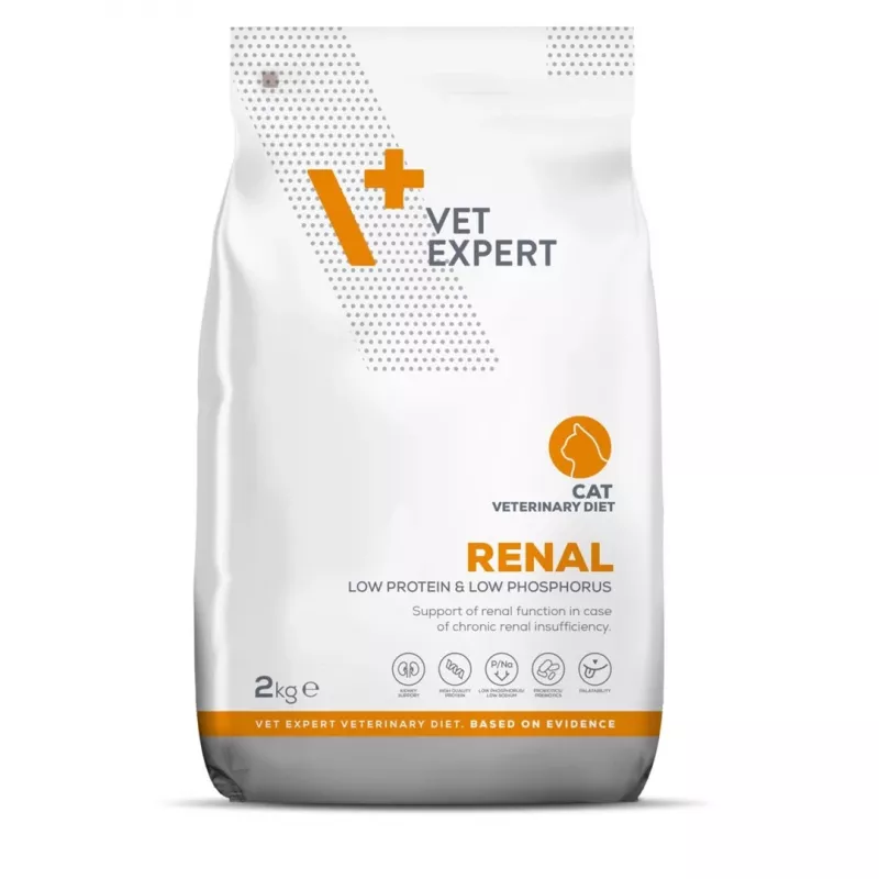 Kuiv kassitoit VETEXPERT Renal veterinaardieet täiskasvanud kassidele 2 kg — munamaitse, valk 22%, rasv 18%