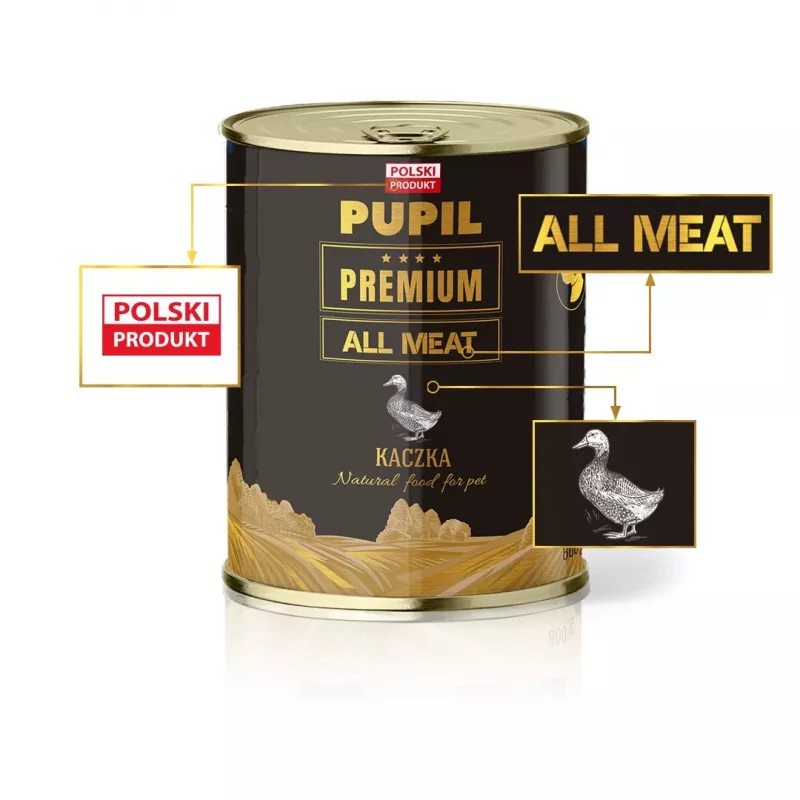 PUPIL Premium All Meat Gold Duck - märg koeratoit - 800g