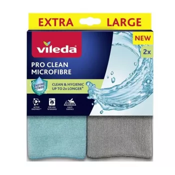 Puhastuslapp VILEDA Pro Clean universaalne aktiivensüümidega, hall, 2 tk pakendis, masinpestav