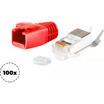 Juhtmepistik RJ-45 ShiverPeaks 72067-100R punane
