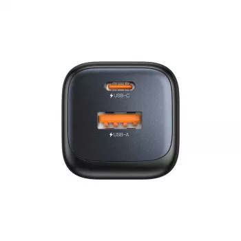 Seinalaadija Unitek P1128ABK01-EU — 2-pordiline GaN USB‑C ja USB‑A, kokku 20 W, must