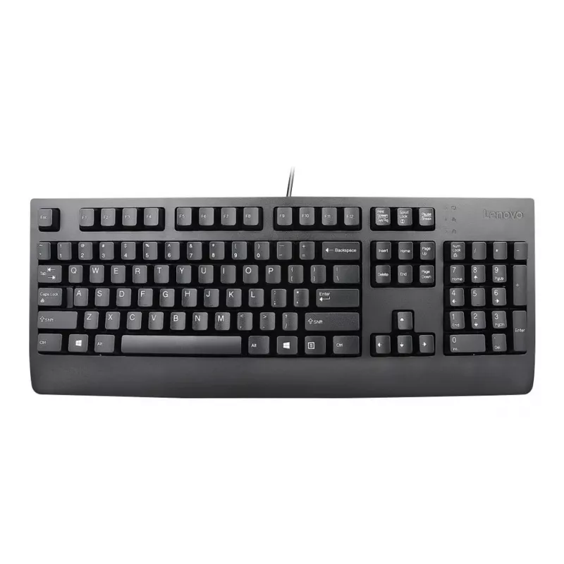 Juhtmega Lenovo Preferred Pro II täissuuruses USB-klaviatuur, QWERTY, rumeenia paigutus, must, randmetugi
