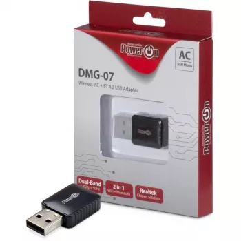 Inter-Tech DMG-07 - Juhtmevaba - USB - Wi-Fi / Bluetooth - Wi-Fi 5 (802.11ac) - 650 Mbit/s - Must (88888146)