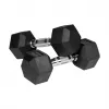 Kummeeritud malmist hantlid HEX 2x6 kg REBEL ACTIVE
