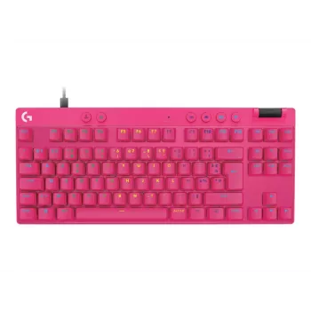 Mänguklaviatuur Logitech G 920-013249 USB AZERTY Prantsuse Roosa Tenkeyless