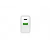 Sisetingimustes vahelduvvoolu kiirlaadija NATEC RIBERA 12V 20W USB-C PD 3.0 + USB-A Samsung AFC valge
