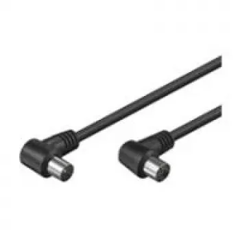 Wentronic Goobay Antenna nurgaga Connection kaabel, must, 2,5 m - IEC/Coax Pistiku 90° IEC/Koax-Pesa 90° (11526)