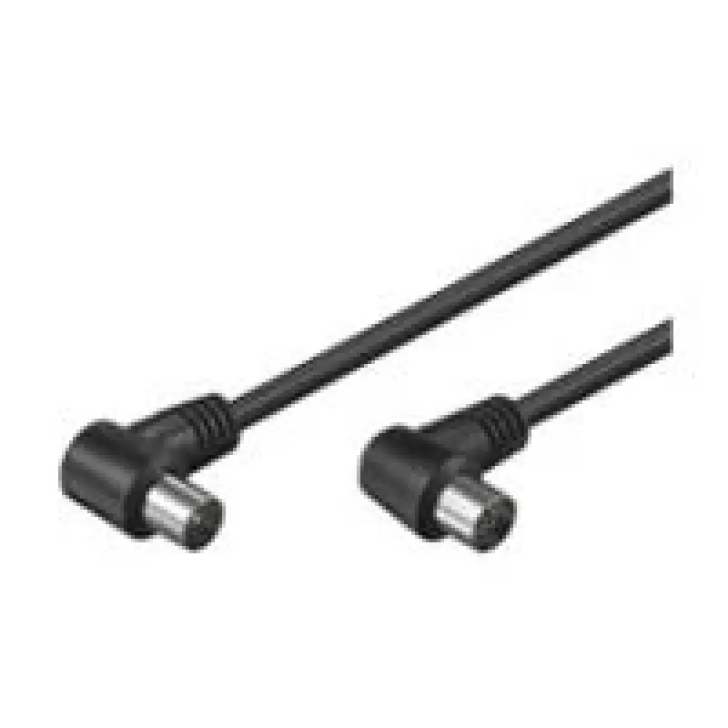Wentronic Goobay Antenna nurgaga Connection kaabel, must, 2,5 m - IEC/Coax Pistiku 90° IEC/Koax-Pesa 90° (11526)