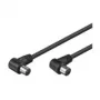 Wentronic Goobay Antenna nurgaga Connection kaabel, must, 2,5 m - IEC/Coax Pistiku 90° IEC/Koax-Pesa 90° (11526)