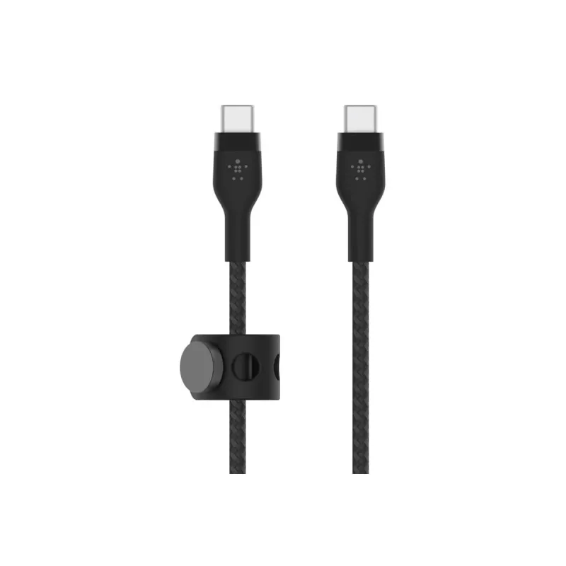 Kaabel BoostCharge USB-C/USB-C punutud silikoon 2 m, must