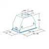 Sissepaigaldatav õhupuhasti CATA GC DUAL BK — 492 mm laius, 1200 m³/h, metallfilter, 50 dB
