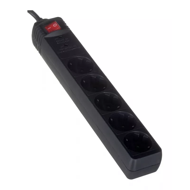 EnerGenie SPG5-C-15 piksekaitsega pikendusjuhe, must, 5 Schuko pistikupesa, 250 V, 4,5 m