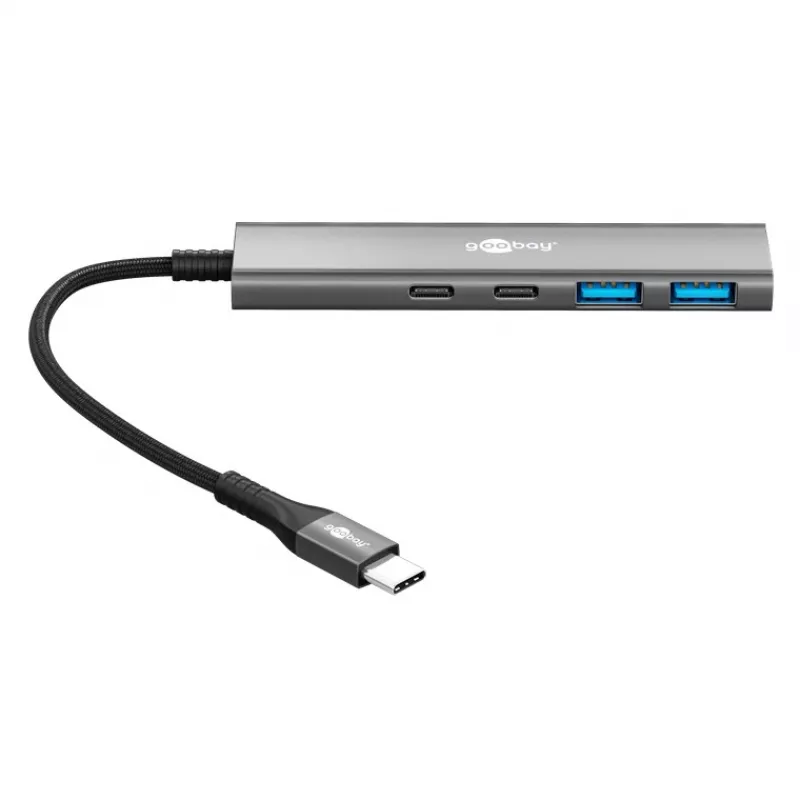 Goobay Slim 4-Port USB-Hub USB-C/USB-A 5 Gbit/s - Plug USB 3.2 (76563)