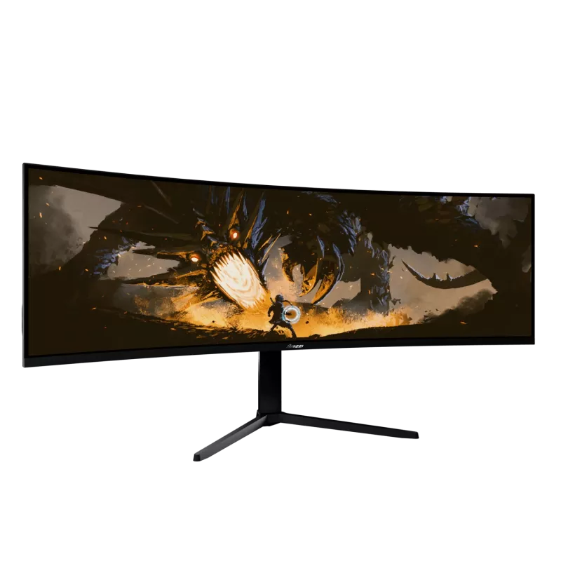 49-tolline kumer LED-kuvar Arozzi Nova — 5120 x 1440 Dual QHD, VA-paneel, 4 ms, USB-jaotur, VESA