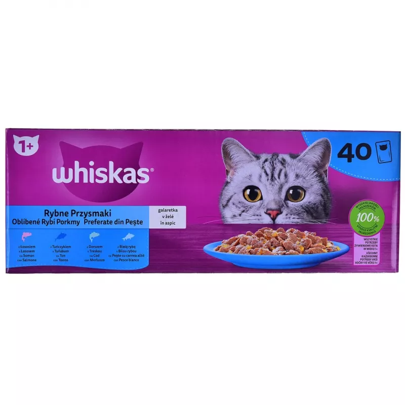 WHISKAS kalafavoriid želees - märg kassitoit - 40x85 g