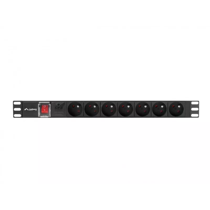 LANBERG PDU-07E-0200-IEC-BK PDU 1U 10A 7 pistikupesa Prantsuse 2m Must