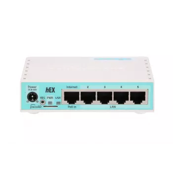 Mikrotik RB750GR3 juhtmega ruuter Gigabit Ethernet Türkiis, Valge