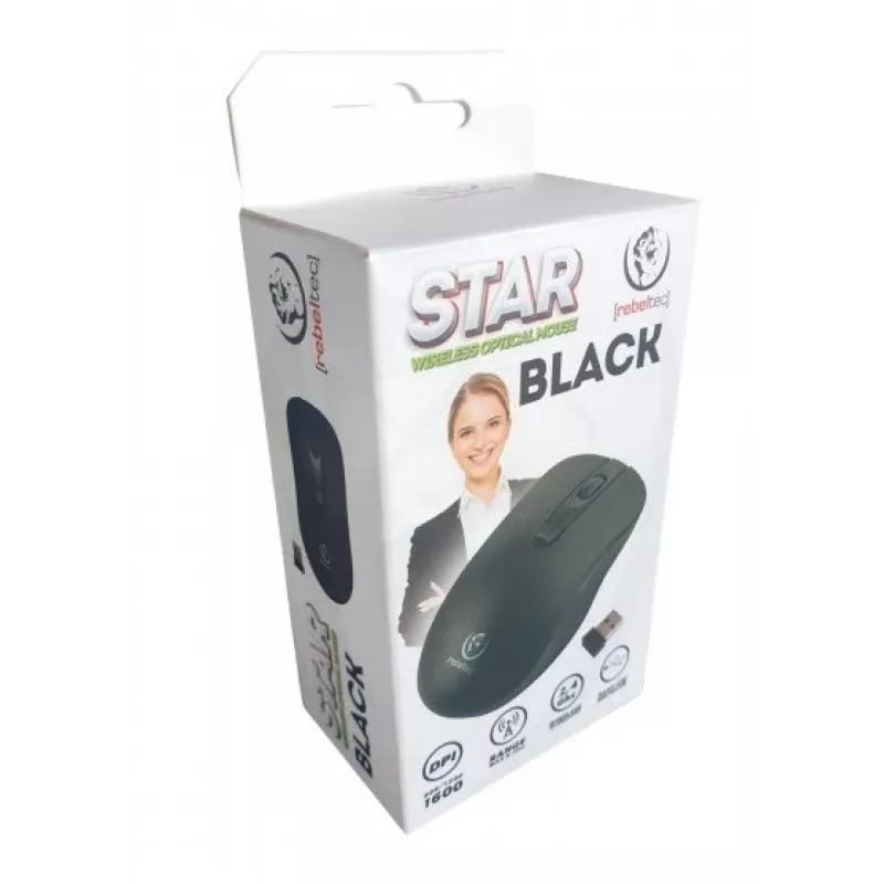 Optiline juhtmevaba hiir Rebeltec STAR must RBLMYS00055 liides