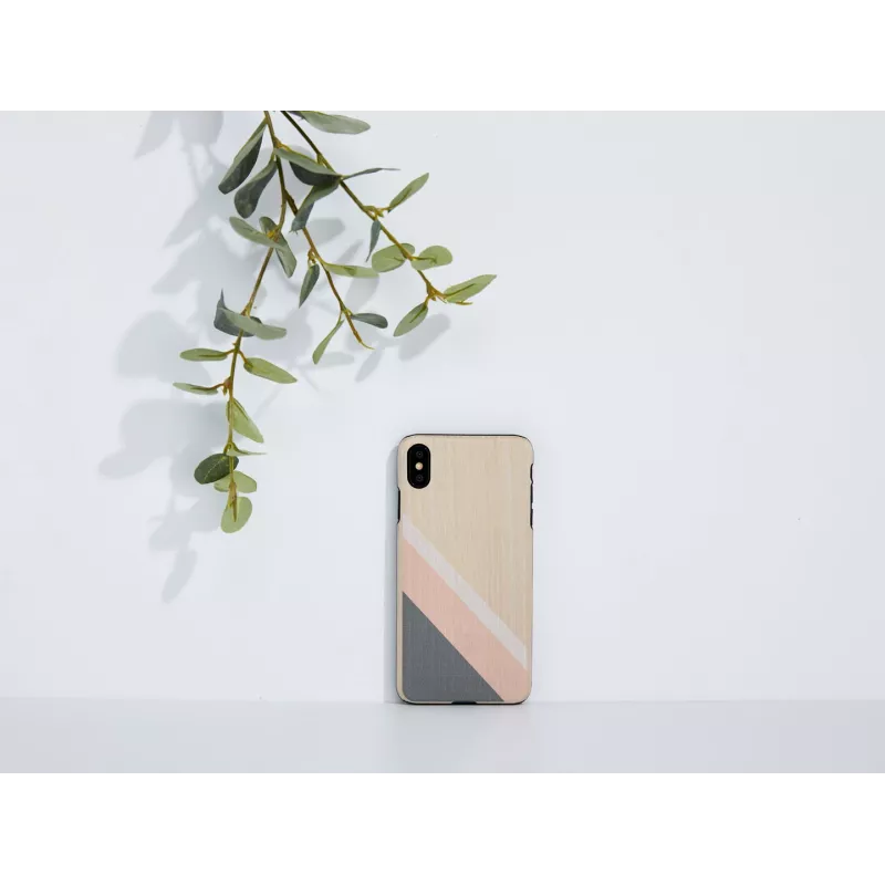 Nutitelefoni ümbris man and wood iPhone XS Maxile — roosa ülikond, must