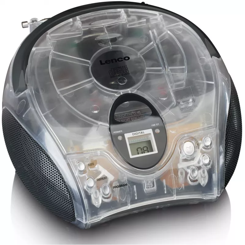 Kaasaskantav raadio ja CD-mängija Lenco SCD-24TR — FM, 4W väljund, LCD, teleskoopantenn, vahelduvvool/alalisvool, 6×C patareid