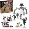 LEGO Star Wars kloonsõdurite ja lahingudroidide lahingukomplekti ehitusmänguasjad lastele kiirrattasõidukiga, 4 minifiguuri ja 5 figuuri, kingitused poistele