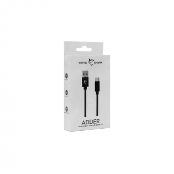 USB-USB-C kaabel White Shark Adder 2 m — laadimis- ja andmeedastuskaabel, valge