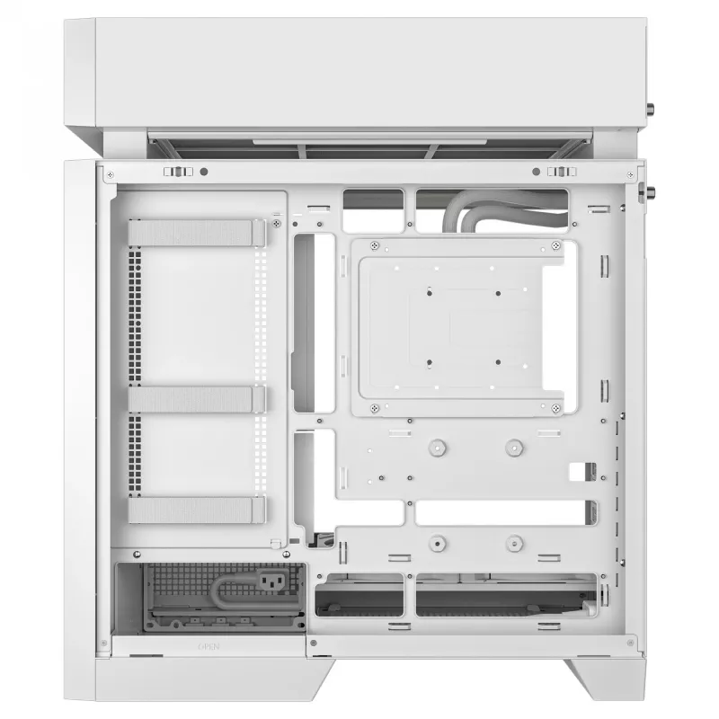 Lauaarvuti korpus DeepCool CL6600 WH — valge, toetab ATX/PS2/SFX/SFX-L toiteplokke, 140 mm ees, 120/140 mm üleval/taga, 2,5-tollised ja 3,5-tollised kettad