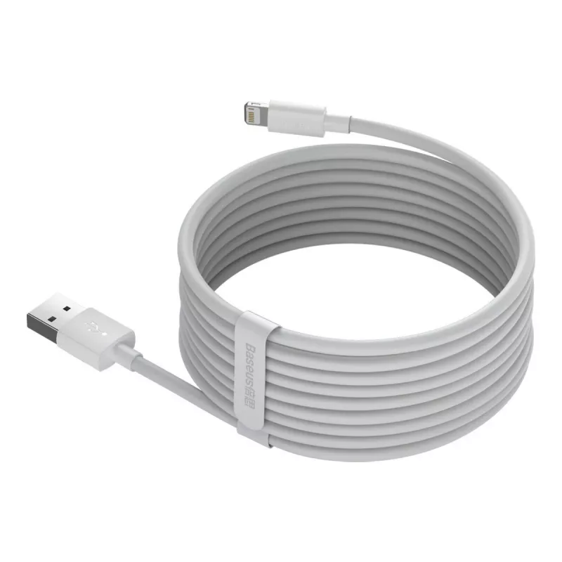 Baseus TZCALZJ-02 mobiiltelefoni kaabel, valge, 1,5 m, USB A – Lightning