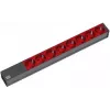 Bachmann 19'' 2m 8x Schuko H05VV-F 3G 1.00mm² pikendusjuhe 8 vahelduvvoolu pistikupesa Must, Punane