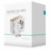 Õhkjahuti DeepCool AK400 G2 WH, 120 mm ventilaator, maksimaalne õhurõhk 3,33 mmH2O, 92×132×156 mm, valge