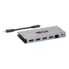 USB-C dokk - 4K HDMI, USB 3.2 Gen 1, USB-A jaotur, GbE, mälukaart, 100W PD laadimine, eemaldatav kaabel U442-DOCK5D-GY