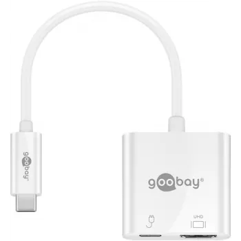 Goobay USB-C™ Multiport Adapter HDMI, valge, 0,145 m - laiendab USB-C™ seadet HDMI™-pistikuga (62110)