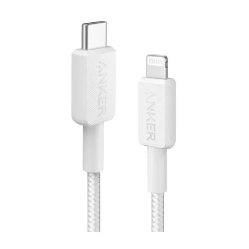 Lightning-kaabel Anker A81B5G21 — 0,9 m, USB‑C to Lightning, valge