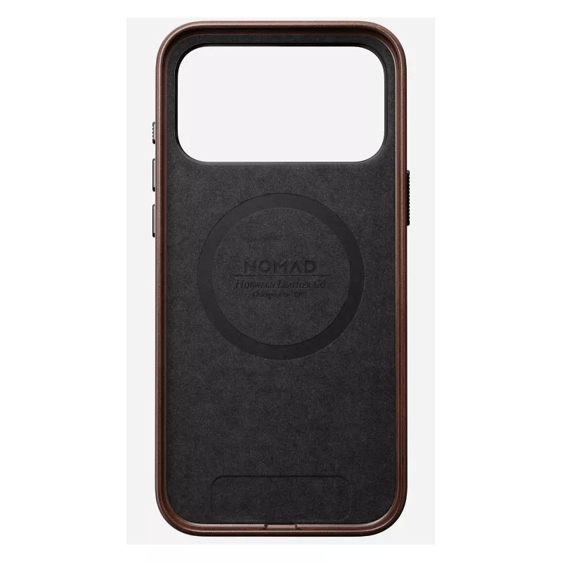 Mobiiltelefoni ümbris Nomad Traditional Leather ümbris iPhone 17 Pro Max jaoks, nahk/alumiinium/mikrokiud, sobib 6,9-tollisele (Pruun)