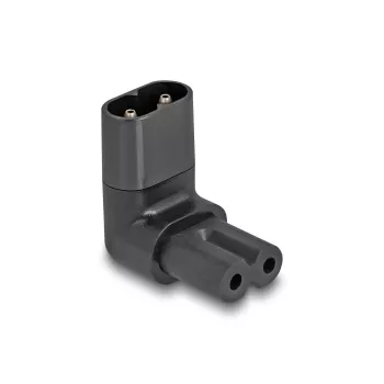 DeLOCK võrguadapter IEC 60320 C8 C7 pistikupessa 2,5 A 90° must