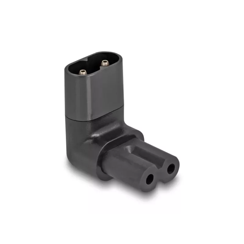 DeLOCK võrguadapter IEC 60320 C8 C7 pistikupessa 2,5 A 90° must