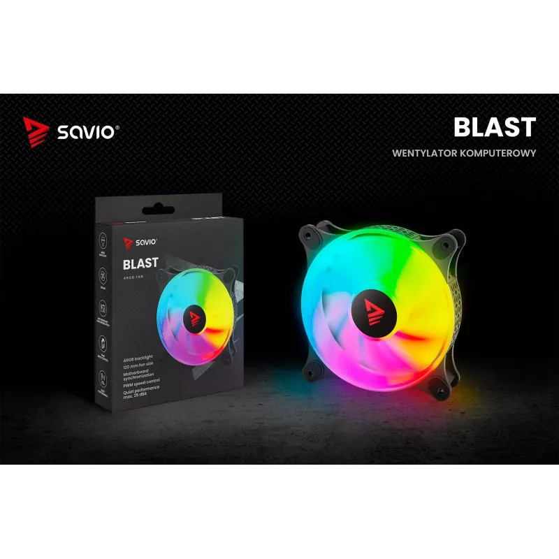 SAVIO Blast 120mm ARGB PWM korpusetuuleti - must