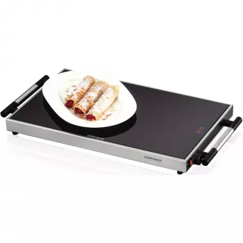 Soojendusplaat Rommelsbacher WPR 305/E — 300 W, 230 V, roostevaba teras, klaaskorpus, 640×345×50 mm